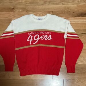 San Francisco 49ers Red and White Crewneck Sweater